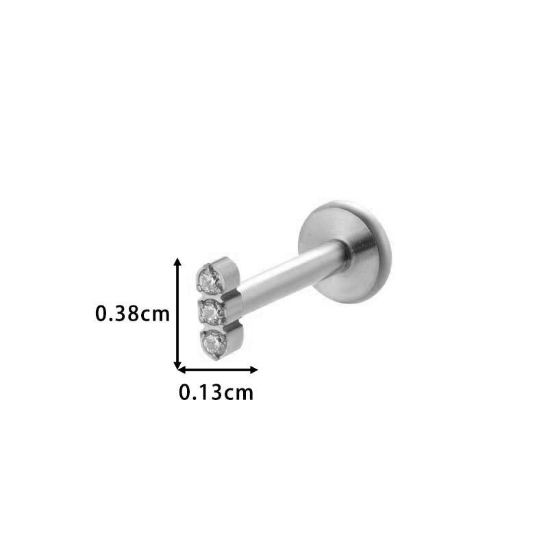 Charming Heart Titanium Alloy Gold Color Zircon Women's Piercing Earrings Picture2