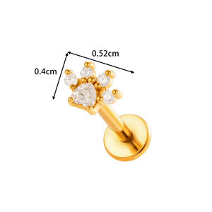 Shining Cross Stainless Steel Gold Color Waterproof&Anti-tarnish Zircon Women's Piercing Earrings h5 Picture2