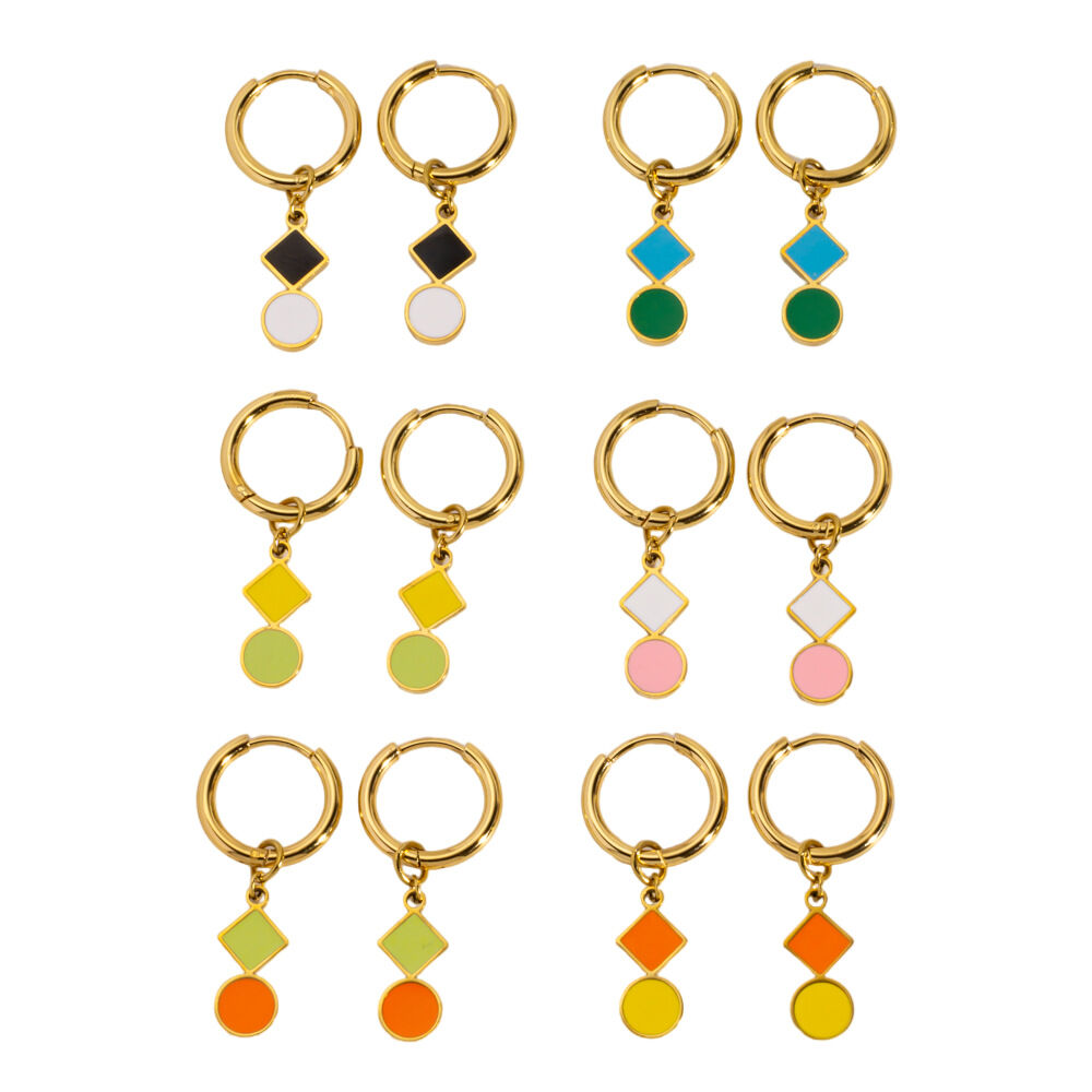 Geometric Figure Stainless Steel Waterproof&Anti-tarnish Gold Color Women's Drop Earrings Picture5