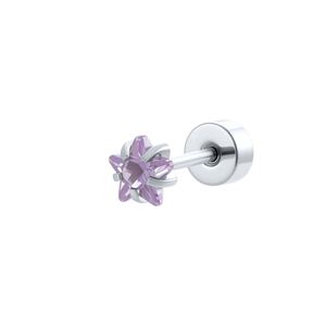 Sweet Star Stainless Steel Waterproof Zircon Women's Piercing Earrings h5