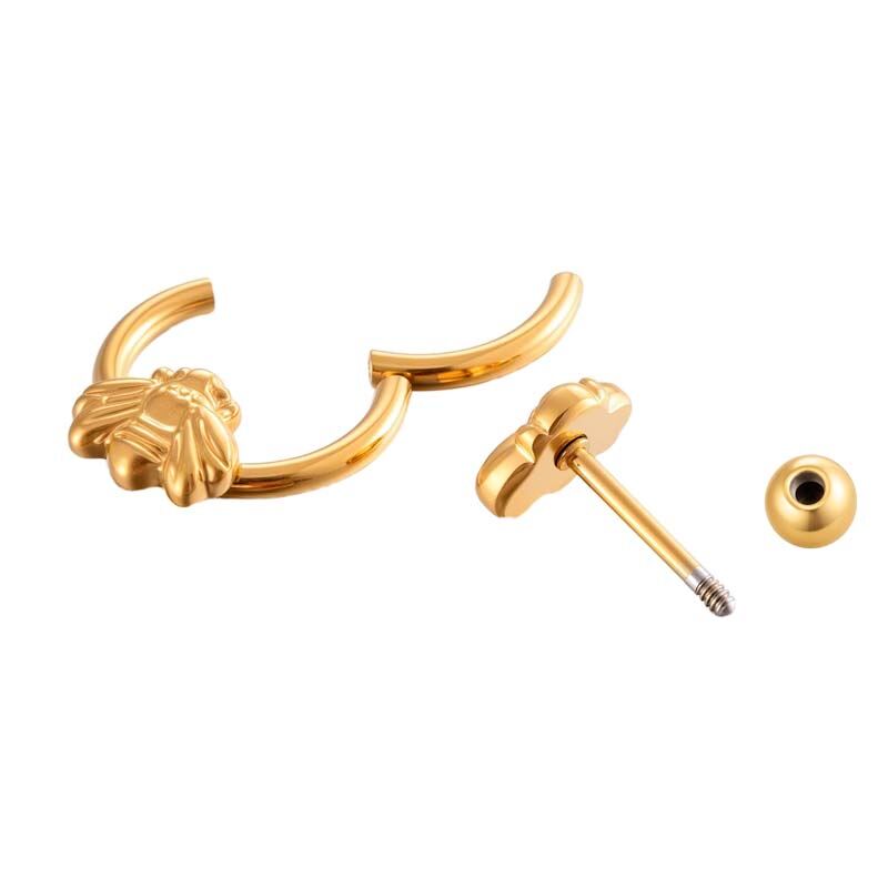 Dainty Bee Stainless Steel Gold Color Waterproof&Anti-tarnish Women's Piercing Earrings Picture4