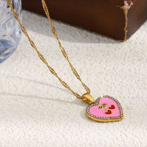 1 Piece Seewt Daily Heart Cherry Stainless Steel Waterproof Women's Pendant Necklaces h5 Picture2