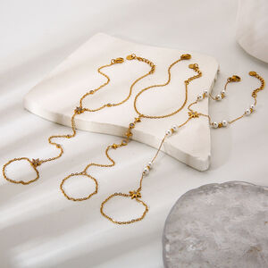 Daily Star Stainless Steel Waterproof Anti - Tarnish Gold Color Zircon Women's Chain Bracelets h5 Picture2