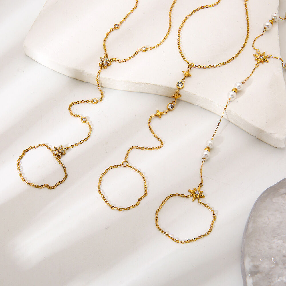 Daily Star Stainless Steel Waterproof Anti - Tarnish Gold Color Zircon Women's Chain Bracelets h5Picture3