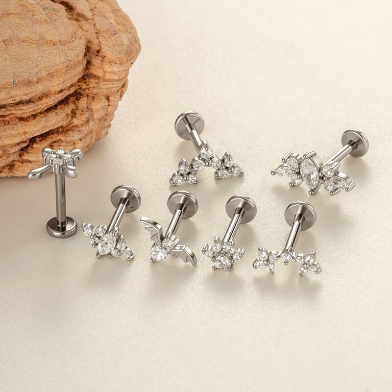 Shining Cross Stainless Steel Gold Color Waterproof&Anti-tarnish Zircon Women's Piercing Earrings h5Picture6