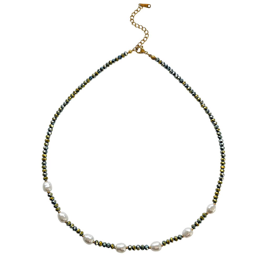 1 Piece Crystal & Artificial Pearl Beads Necklace