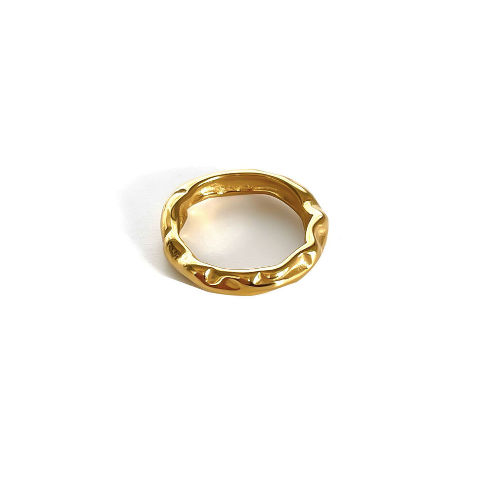 1 Piece Heart Imitation Pearl Gold Color Statement Ring