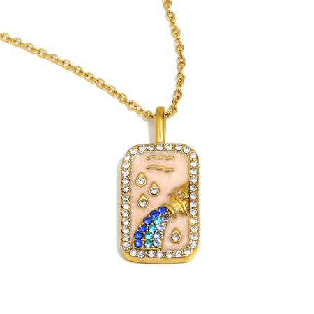 1 Piece  Daily Constellation Waterproof  fade - resistant Stainless Steel  Women's Pendant Necklaces