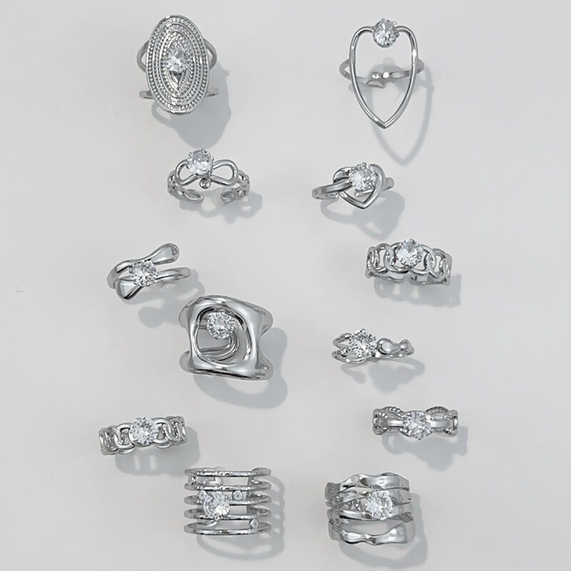 1 Piece Stainless Steel Waterproof Zircon Gemstone Ring
