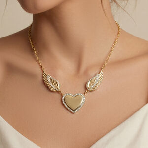 Exquisite Heart Stainless Steel Waterproof Anti - Tarnish Gold Color Women's Pendant Necklaces h5 Picture3