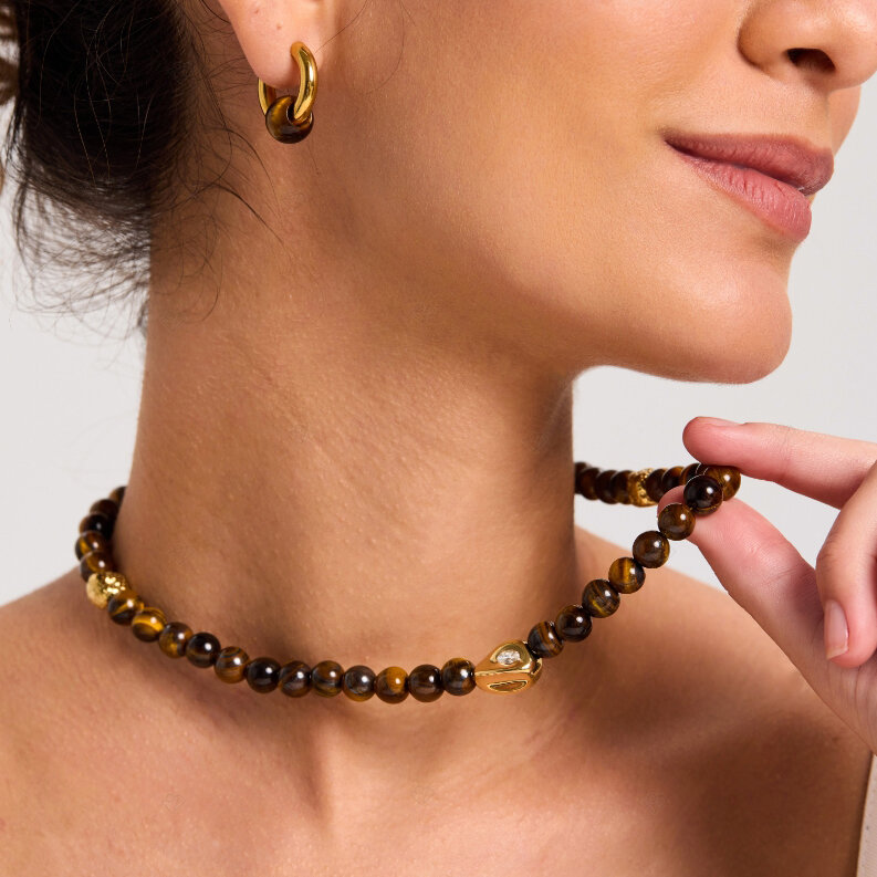 1-teiliges klassisches Retro-Schmuckset aus wasserdichtem Edelstahl in Goldfarbe mit Zirkonia für Damen