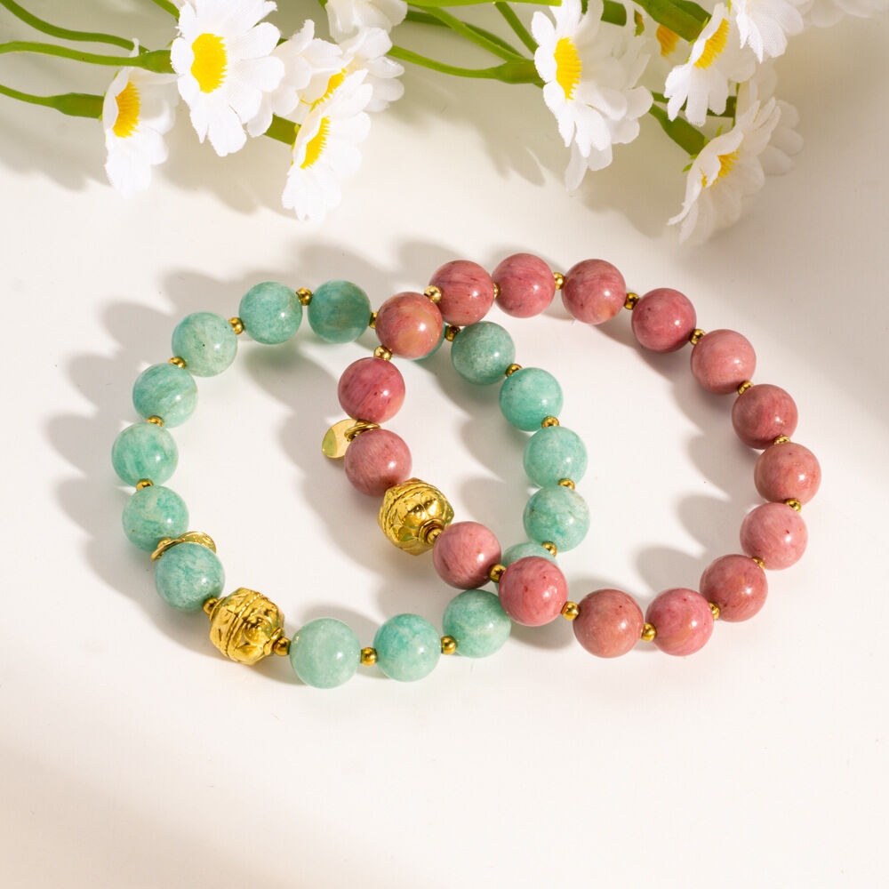 Gorgeous Beads Natural Stones Gold Color Women's Beaded Bracelets 2