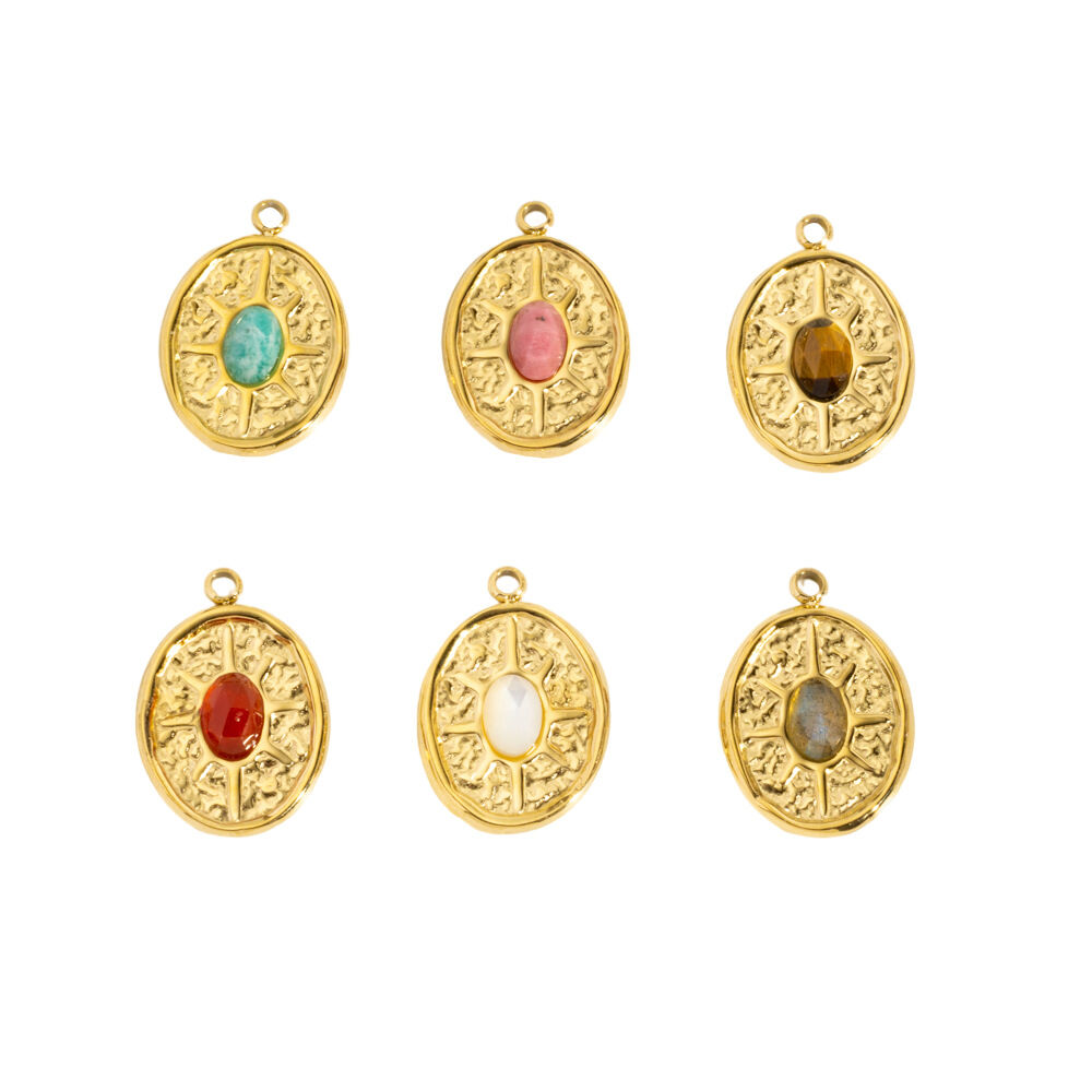Vintage Sun Circle Stainless Steel Waterproof&Anti-tarnish Gold Color Women's Pendants h5 Picture4