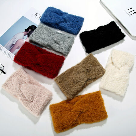 1 Piece Simple Casual Solid Color Furry Women's Hair Bands 2