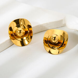 1 Pair Simple Irregular Shape Stainless Steel Waterproof Gold Color Women's Stud Earrings h5 Picture4