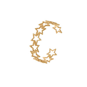 Luxurious Star Hollowed-out Stainless Steel Waterproof Anti - Tarnish Gold Color Women's Cuff Bracelets h5 Picture5