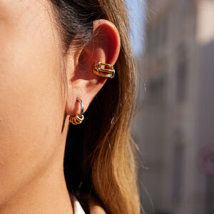 1 Pair Romantic Heart Stainless Steel Waterproof Gold Color Women's Ear Cuffs h5 Picture4