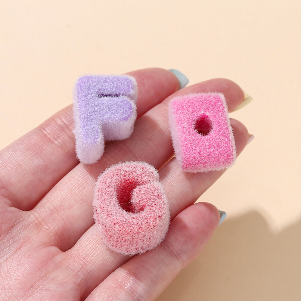 Flocking Letter Sweet Acrylic Jewelry Beads Picture4