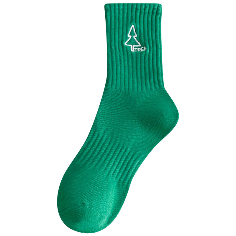 High Bounce Simple Embroidery Pattern Street Letters Cotton Mid-Calf Socks Picture4