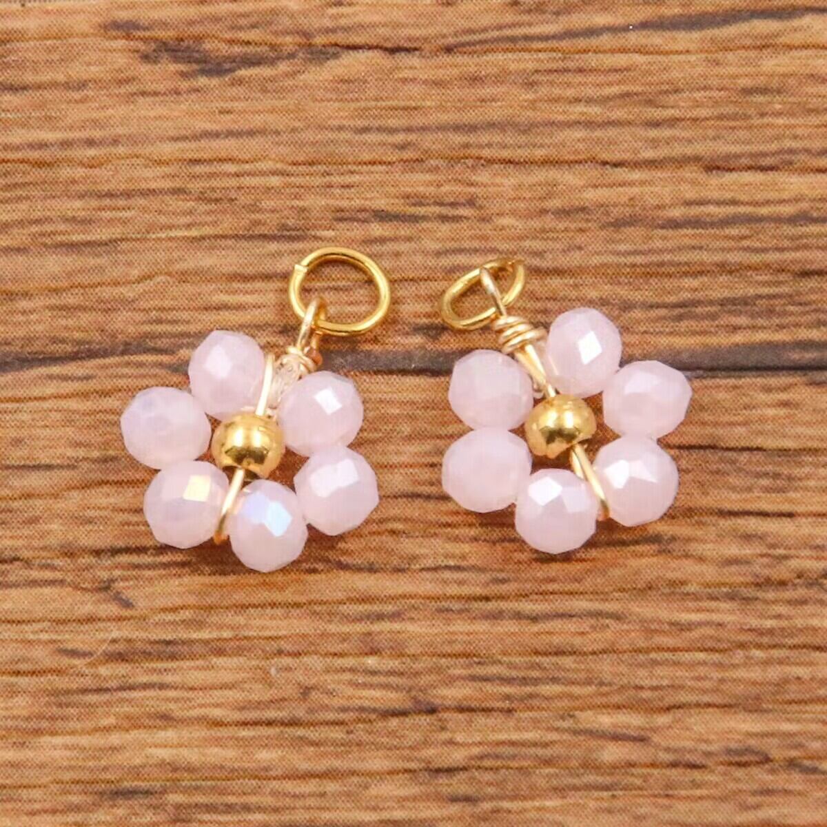 Delicate Natural Crystal Flower Stainless Steel Waterproof Women's Pendants Picture5