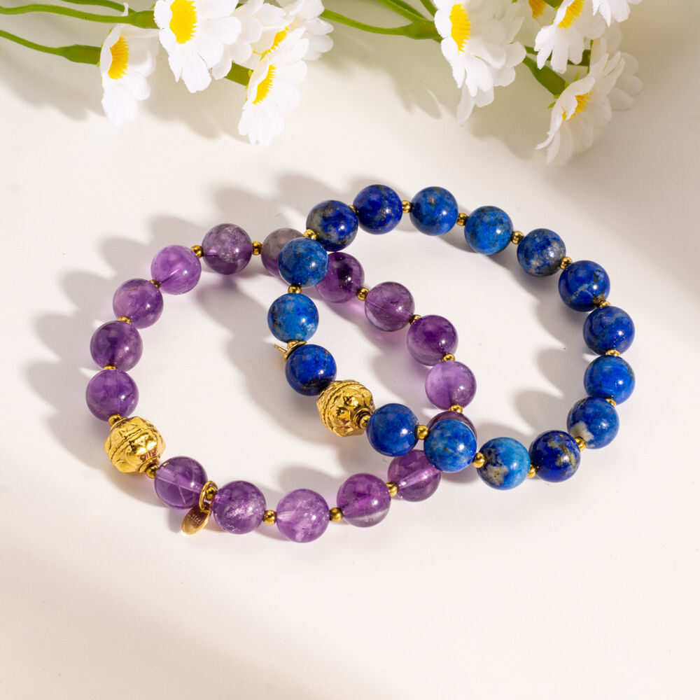 Gorgeous Beads Natural Stones Gold Color Women's Beaded Bracelets