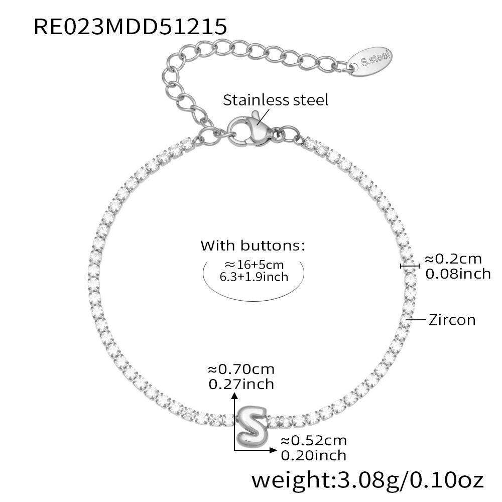 Re023-S Letter Steel Bracelet 16+5Cm Picture19