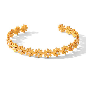 1 Piece Romantic Heart Mixed Gold Color And Silver Colors Stainless Steel Waterproof Women's Bangles h5 Picture6
