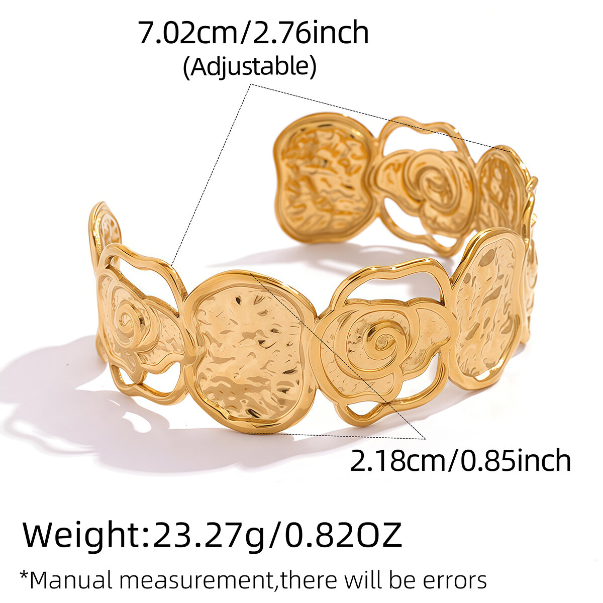 Simple  Daily Flower Stainless Steel  Waterproof  Fade - resistant   Women's Bangles h5 Picture2