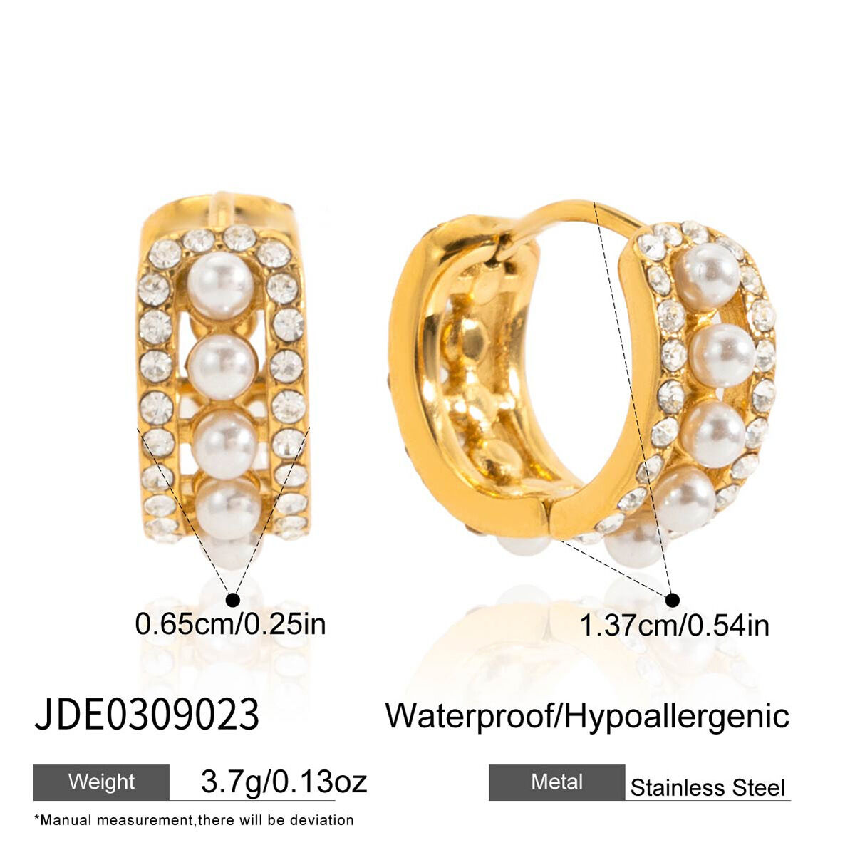 Elegant Circle Stainless Steel Waterproof&Anti-tarnish Gold Color Women's Hoop Earrings h5 Picture2