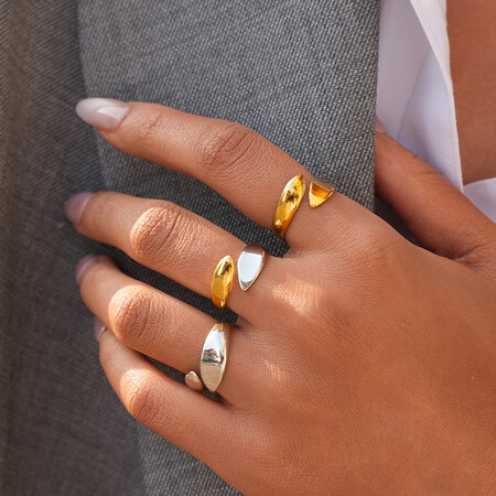 High - end Minimalist Daily Stainless Steel Waterproof Women's Statement Rings 2