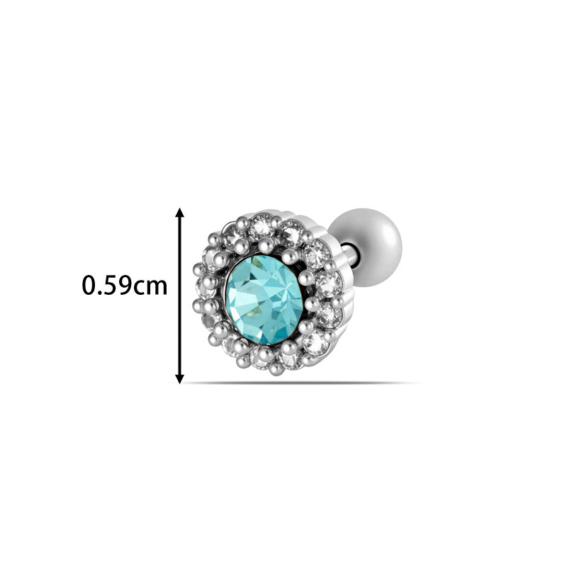 Polychrome Star Moon Copper Gold Color Zircon Women's Piercing Earrings h5Picture2