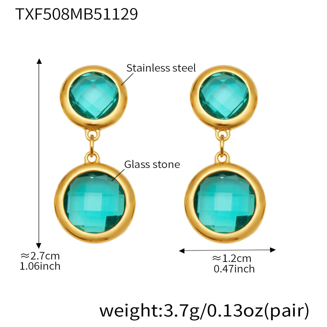 Txf508 - Lake Blue Stone Gold Earrings Picture18