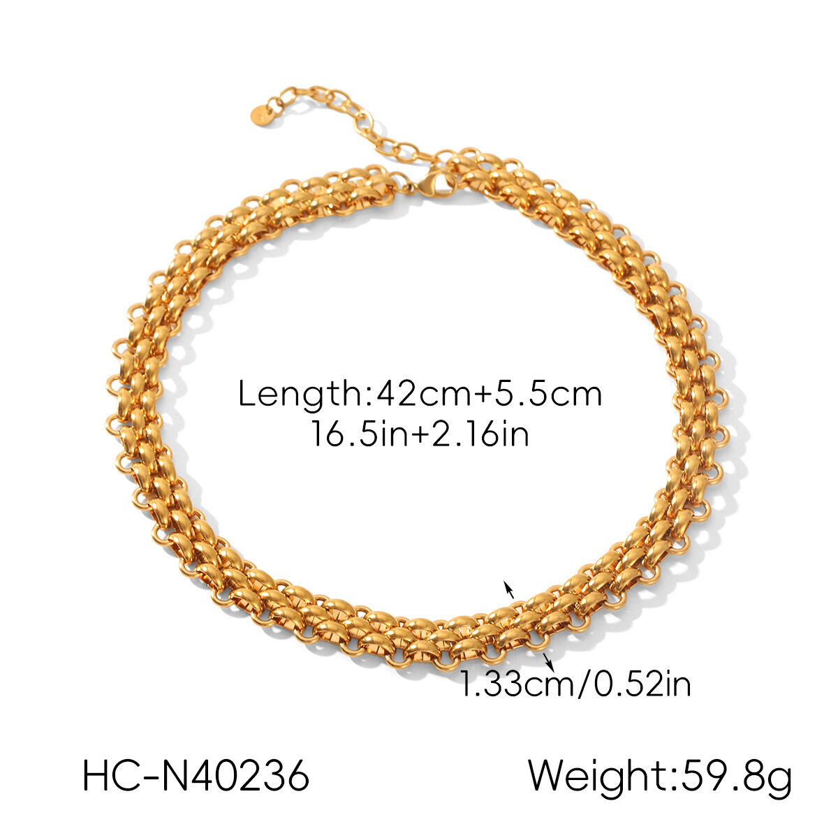 Colliers à maillons simples pour femmes, en acier inoxydable, couleur unie. h5 Image2