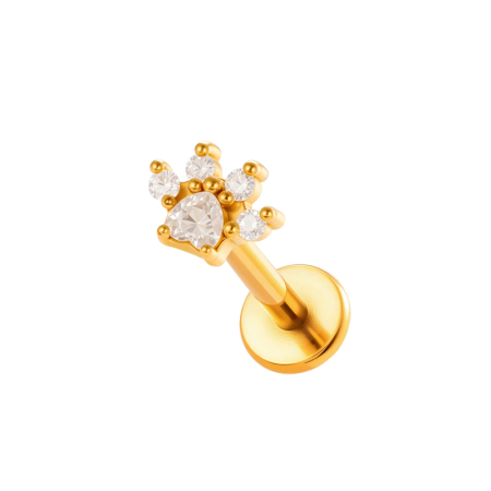 Shining Cross Stainless Steel Gold Color Waterproof&Anti-tarnish Zircon Women's Piercing Earrings