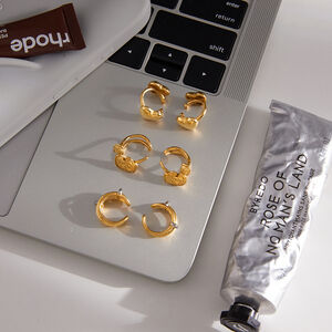 1 Pair Romantic Heart Stainless Steel Waterproof Gold Color Women's Ear Cuffs h5 Picture5