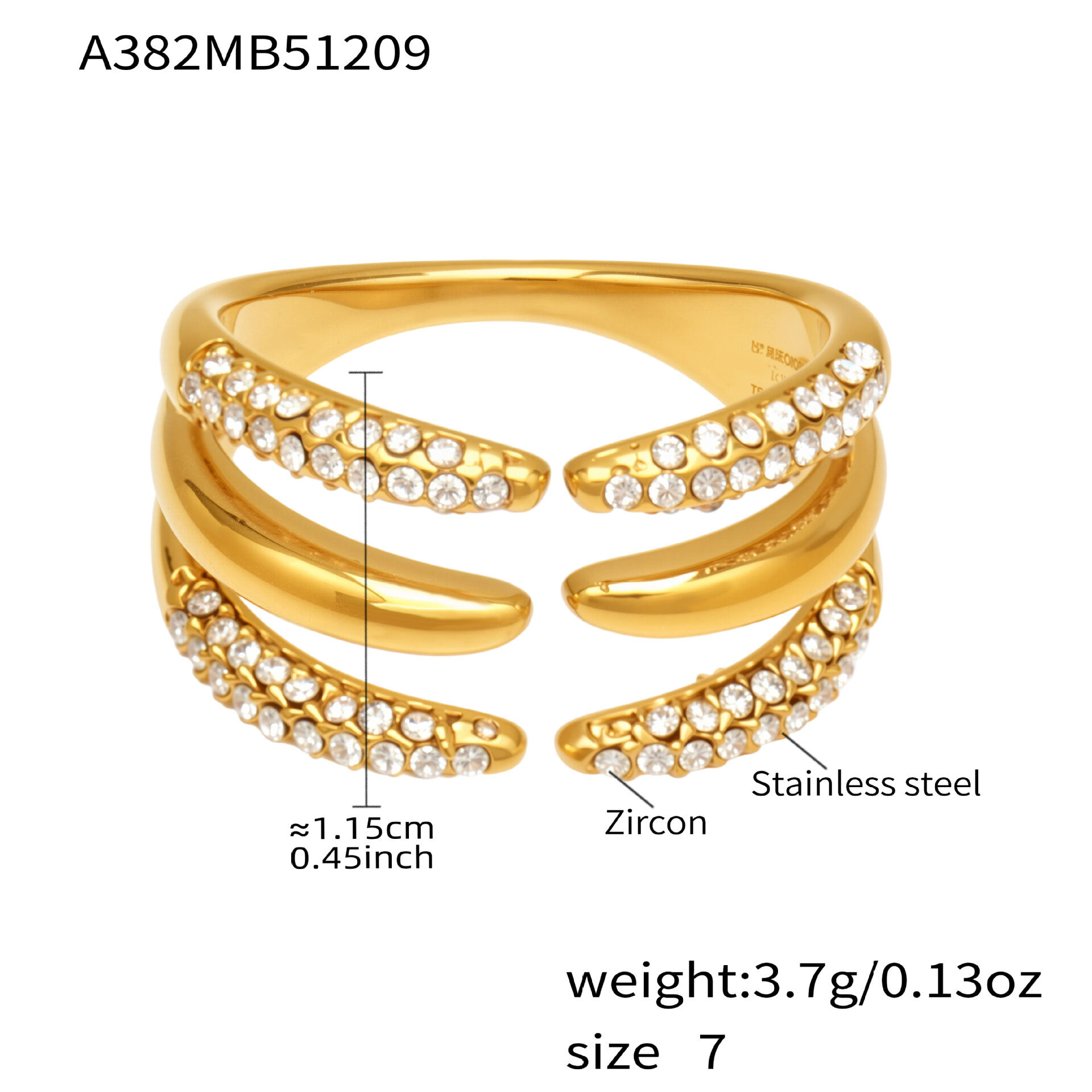A382 - Gold Zircon Ring 