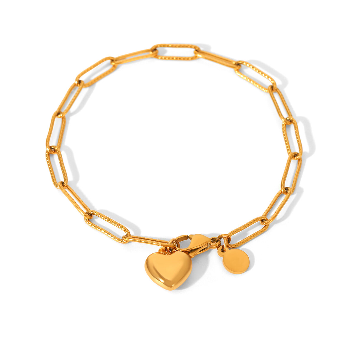 1 Piece Simple Heart Stainless Steel  Waterproof Anti - Tarnish  Gold Color Women's Pendant Necklaces h5 