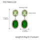 F957 - Green Faceted Stone Steel Earrings Picture21