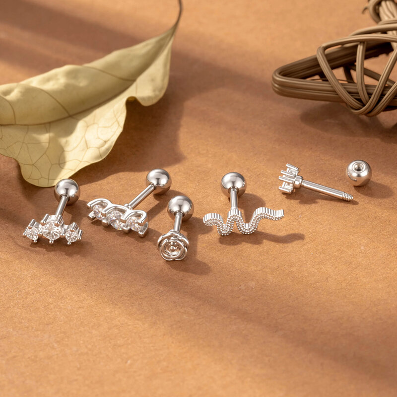 Muhteşem Yılan Kelebek Bakır Altın Renk Zirkon Kadın Piercing Küpeleri 2