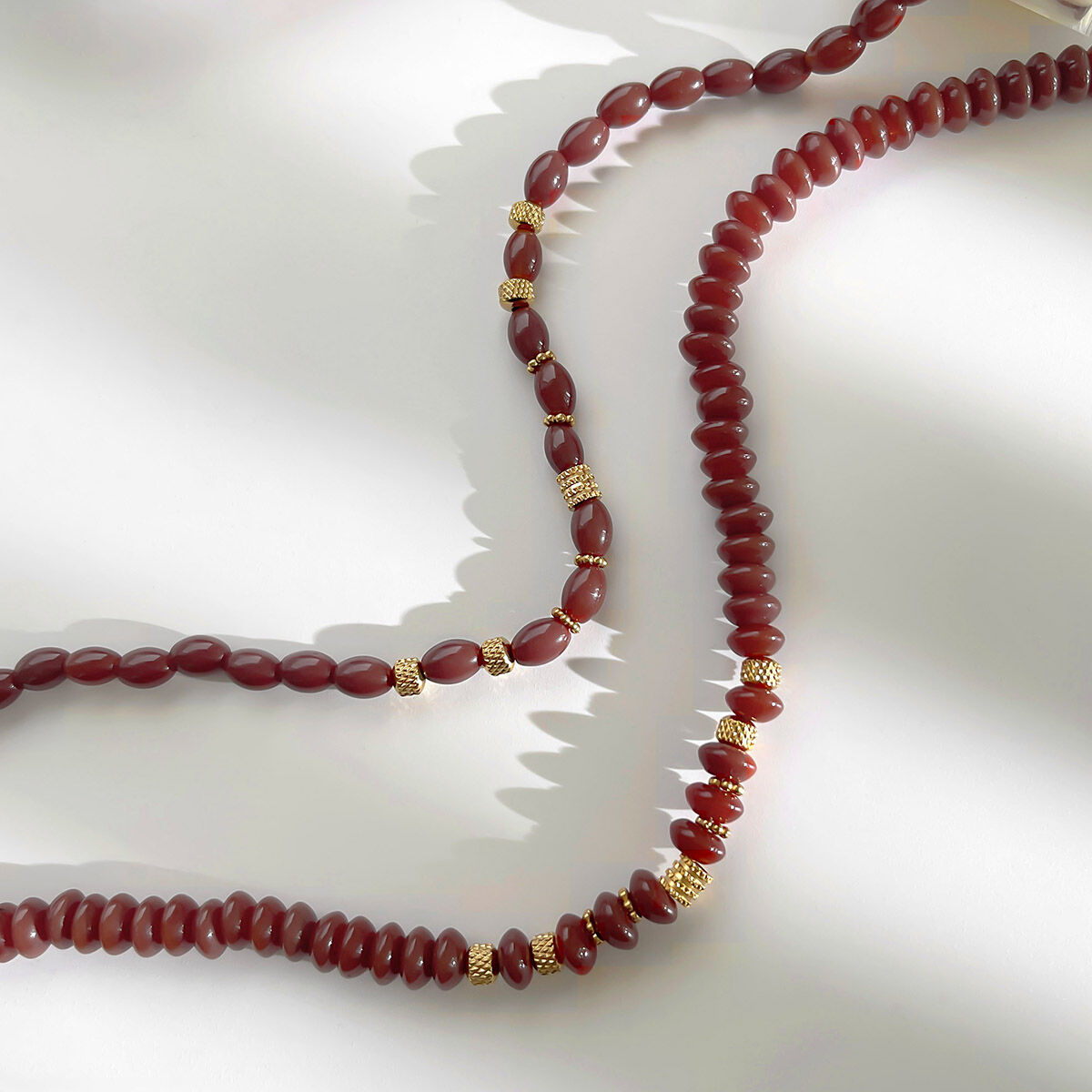 1 Piece Glass & Stainless Steel Waterproof Beads Necklace
