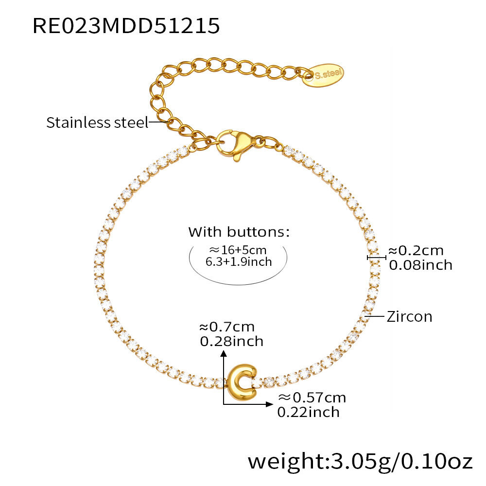 Re023-C Letter Gold Bracelet 16+5Cm Picture29