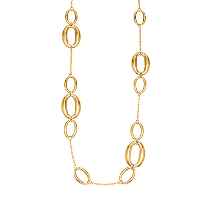 1 Piece Minimalist Circle Titanium Steel Gold Color Women's Long Necklaces