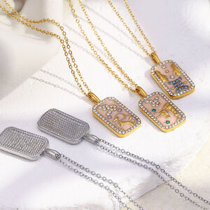 1 Piece Daily Constellation Waterproof fade - resistant Stainless Steel Women's Pendant Necklaces h5 Picture3