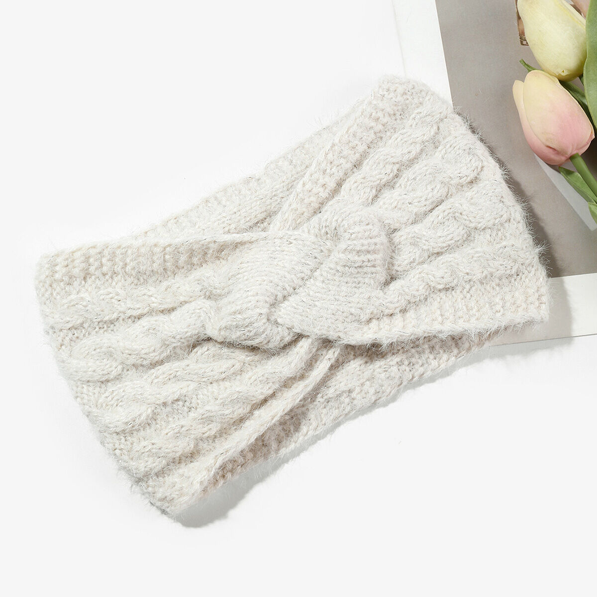 1 Piece Simple Knitted Texture Knot Wool Women's Hair Bands h5 