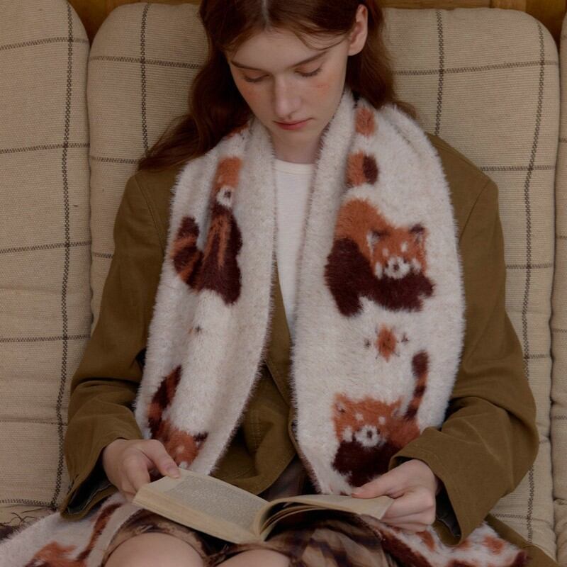 1 Piece Cute Raccoon Baby Pattern Scarf Picture3