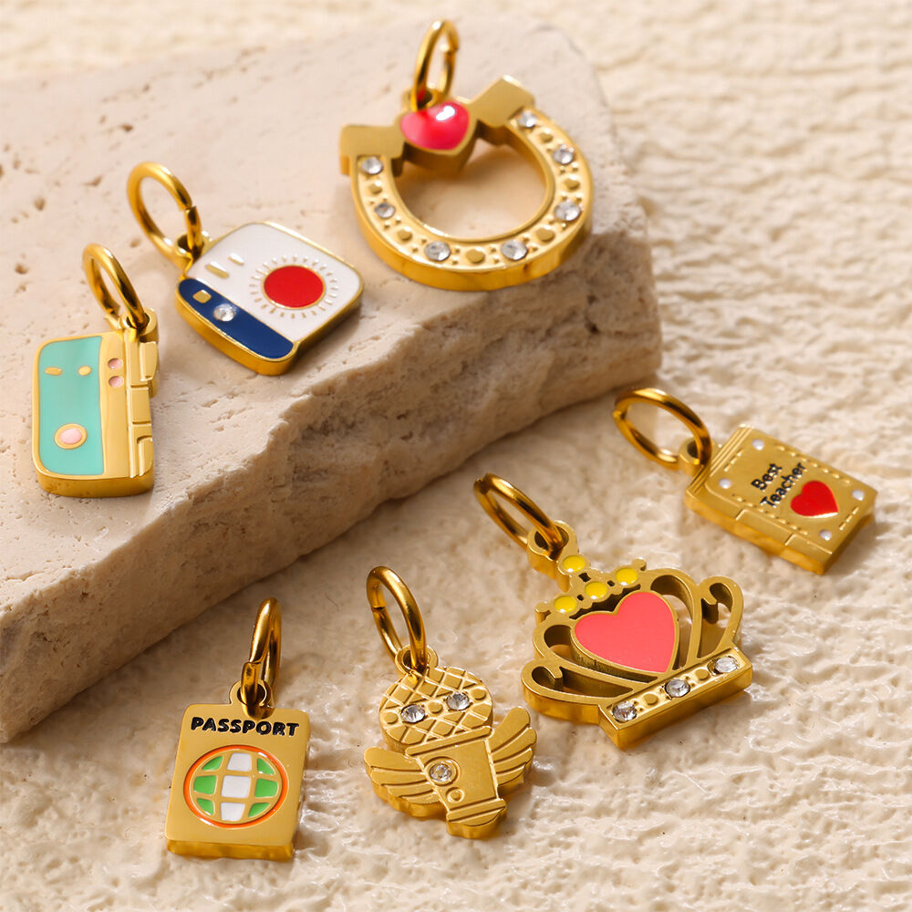 Designable High-heeled Shoes Stainless Steel Gold Color Waterproof&Anti-tarnish Women's Pendants h5Picture3