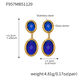 F957 - Blue Faceted Stone Gold Earrings Picture5