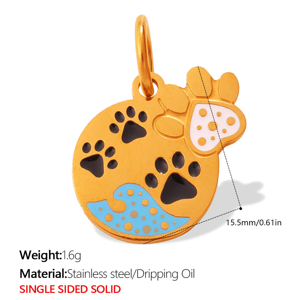 Cute Pet Series Stainless Steel Gold Color Waterproof&Anti-Tarnish Women's Pendants h5Picture2