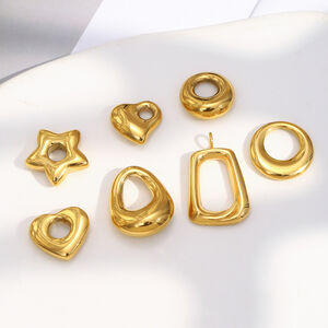 1 Piece Simple DIY Lines Hypo - allergenic Stainless Steel Waterproof Gold Color Pendants h5 Picture2