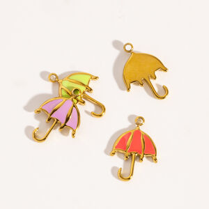 Polychrome Umbrella Stainless Steel Waterproof&Anti-tarnish Gold Color Women's Pendants h5 Picture3